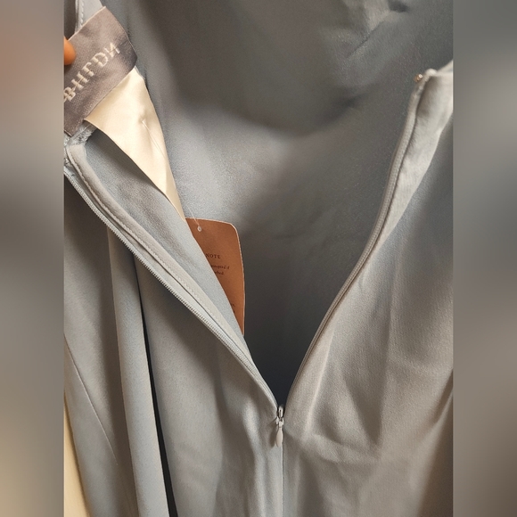BHLDN August Satin Charmeuse Midi Slip Dress in Soft Blue Size 12 NWT - Picture 9 of 13
